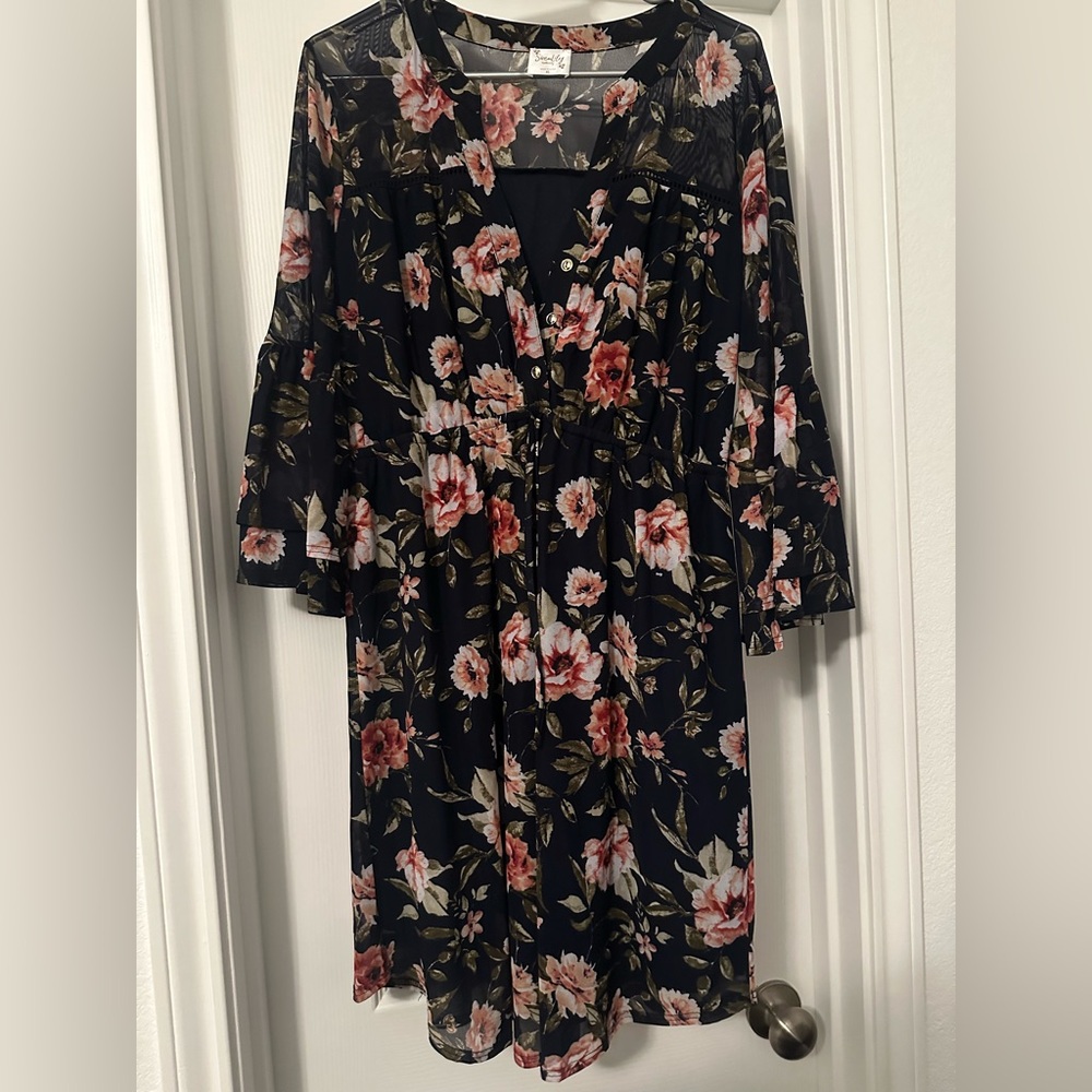 Siren Lily Black Floral Kimono
